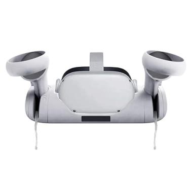 Imagem de Suporte de carregamento para headset Quest 2, estação de carregamento magnético para headset VR e controladores de toque, suporte de carregamento de alta velocidade, indicador LED, 2 baterias