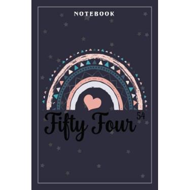 Imagem de Notebook Journal Fifty Four Year Birthday Rainbow Party Boho Family 54 Year Old: Meeting, Goals, Work List, Financial,6x9 in, Happy, Goal, Life, Gym, Personal Budget