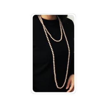 Imagem de Colares de pérolas longas para mulheres, colar de pérolas de 178 cm, colar de pérolas grossas em camadas, colar de pérolas falsas, casamento, noiva, Gatsby, anos 20, bijuterias, presentes, Middle,