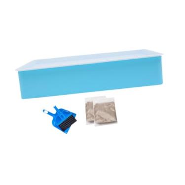 Imagem de EHJRE Caixa de luz para pintura em areia, mesa de luz sensorial com aparelhos de limpeza, kits de arte de desenho para meninas e meninos, Azul