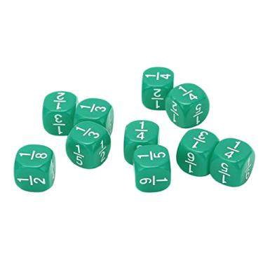 Imagem de Conjunto de Classe de Dados de Fração de Plástico, 6 Lados, Acessórios de Jogos de Mesa Multifacetados para Crianças, Prática de Matemática (Verde)