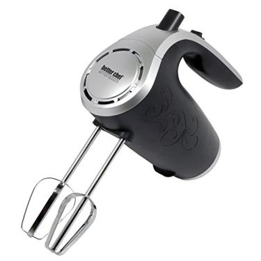 Imagem de Better Chef Misturador elétrico manual | 5 velocidades | Batedores e ganchos inoxidáveis | Suporte de acessórios | 150 watts (preto)
