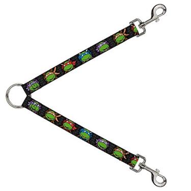 Imagem de Buckle-Down Divisor de coleira para cães Tartarugas Ninja Expessions Battle Gear Cinza Multicolorido 3,5 cm de comprimento 2,5 cm de largura
