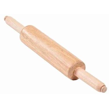Imagem de Rolo De Madeira Para Abrir Massas Com Cabo Pizza Pastel