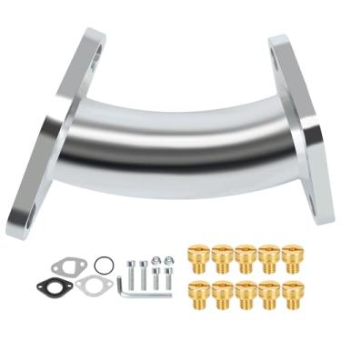 Imagem de CILOYU Coletor de admissão de mini bicicleta curvado de desempenho compatível com VM22 Carburador Predator 212 224cc 196cc 6,5hp Motor Coleman CT200U BT200X Baja Warrior MB200 GX160 GX200 Mini Bike Go