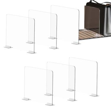 Imagem de Divisórias de acrílico para armário, separador de armário para organização - Separador de bolsa de mão de prateleira divisória de roupas - 6X Separador de prateleira de livros portátil para roupas, li