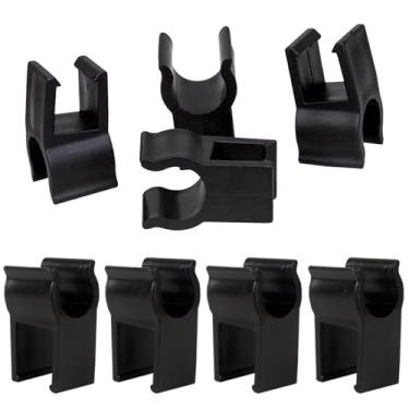 Imagem de SquEqu Pacote com 8 vagões de campismo, fixadores de mesa, fivela de encaixe, prendedor de poste de montagem para vagões utilitários dobráveis de praia, parque, carrinho com vara de mesa dobrável,