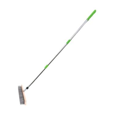 Imagem de Ｂｅｓｇａ Fio de aço Inoxidável Piso Escova Ferramenta de Limpeza Superfícies Ásperas Piso Concreto Alça Destacável Ao Ar Livre Scrub Brush Scrubber, 30 Cm Escova Cabeça