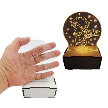 Imagem de Luminária Infantil Abajur Religioso Fé E Proteção Lembrancinhas Quarto bebe (Anjo da Guarda)