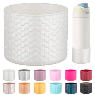 Imagem de Diumepo Bota de silicone para garrafa de água Owala 680 g, capa protetora antiderrapante para garrafa de água Owala FreeSip/Twist/Flip 680 g, livre de BPA (branco perolado)