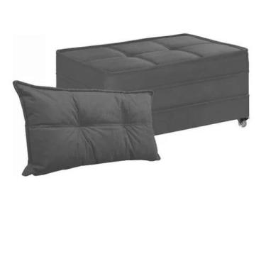 Imagem de Puff Cama Multiuso Solteiro Com Rodízios E 01 Capa Almofada - LINDECOR