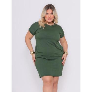Imagem de Vestido com bolso plus size - Conceitual Store, Verde, G1