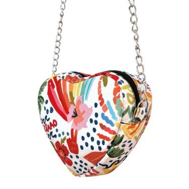 Imagem de Bolsa Coraçao Feminina Transversal De Corrente De Lado E Ombro De Luxo