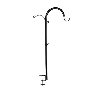 Imagem de WOSIBO Gancho para deck com três extensões, haste para alimentador de pássaros de 94 cm, cestas para pendurar varanda com vários ganchos para kit de deck com três galhos para cabides de plantas, lanternas, sinos de vento e mais