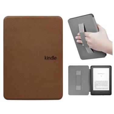 Imagem de Capa Para Kindle 11ª Geração 6” (Modelos 2022 e 2024 – C2V2L3 e RS23CV) – Auto Hibernação – Fechamento Magnético – Leve, Rígida, com Revestimento Interno em Microfibra e Alça de Suporte (Marrom)