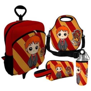 Imagem de Kit Escolar Infantil Mochila de Rodinha + Lancheira Térmica + Necessaire Plus + Squeeze de Alumíni-Unissex