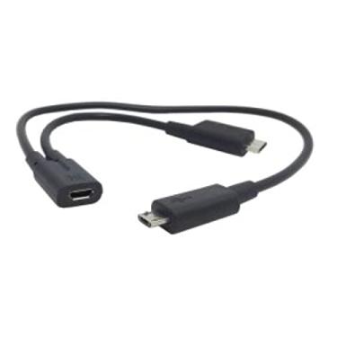 Imagem de chenyang Cabo divisor micro USB 1 a 2 Y, cabo de extensão de carregamento micro USB 1 a 2 suporta carregar dois dispositivos ao mesmo tempo