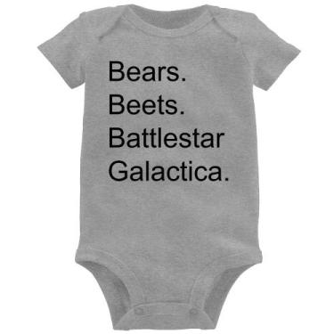 Imagem de Body Bebê Bears. Beets. Battlestar Galactica. - Foca na Moda, Cinza, G