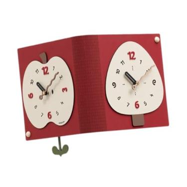 Imagem de Generic Relógio de parede de canto de dupla face vermelho decoração de parede de parede criativa Relógio decorativo moderno para a cozinha Sala de jantar em