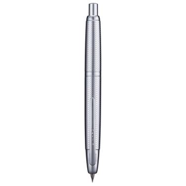 Imagem de Caneta-tinteiro Jinhao 10 Press com caixa Wavy Bright Chromium