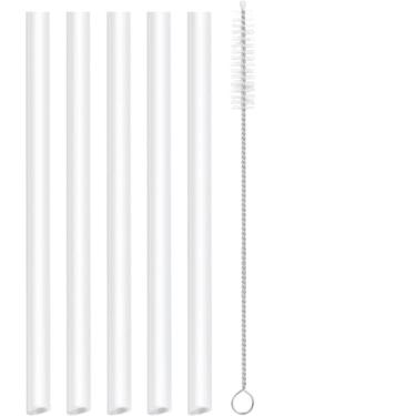 Imagem de CampTek Canudos de substituição compatíveis com garrafa YETI Rambler de 1,3 g, 4 canudos sem BPA e 1 escova de limpeza de canudo