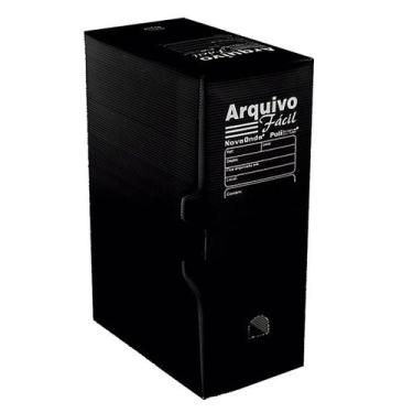 Imagem de Kit Arquivo Morto Facil Polionda A4 Oficio Polibras 25 Und, Preto