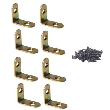 Imagem de Kit 8 Cantoneira 2,5 cm Aço Para Móveis com Parafusos - SCM