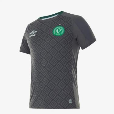 Imagem de Camisa Umbro Mc Goleiro Masc Chape OF. 2022, M, Grafite, Masculino