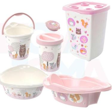 Imagem de Kit Bebe Lixeira,saboneteira,cesto,balde,bacia,banheira 21 Bichinhos r