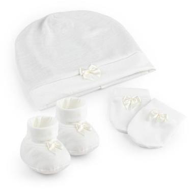 Imagem de Kit Maternidade Menina e Menino Touca Luva e Sapatinho Malha 100% Algo