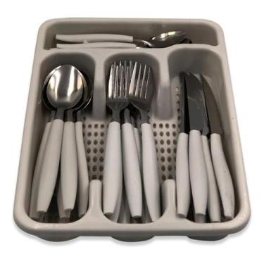 Imagem de Conjunto Talheres 25 Peças Facas Garfos Colheres  Inox Utensilios Cozi