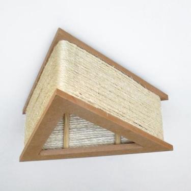 Imagem de Luminária Lustre Pendente Rústico Retro Madeira Sisal 45cm - ECO.START