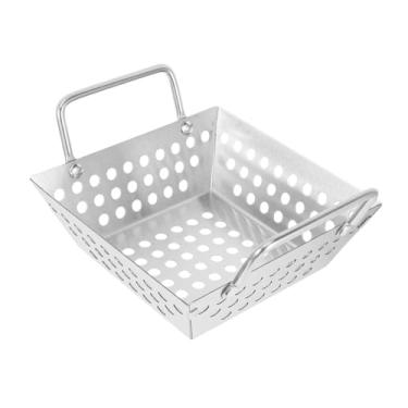 Imagem de Ioensy Cesta de fritadeiras de aço inoxidável Fritas Freitas Fritar Basket Spaghetti Barbecue Barbecue Serviço Casquete de Frigideira, Cesto Di. 16cm
