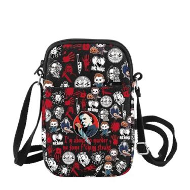 Imagem de Bolsa transversal Michael com estampa de filmes de terror, presentes de terror para fãs de filmes de terror, Steaks Cb