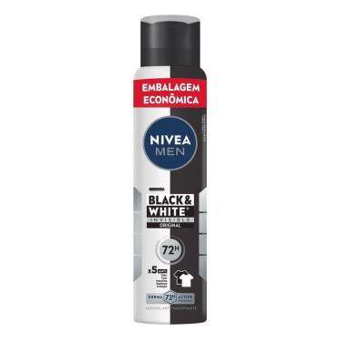 Imagem de NIVEA Men Desodorante Antitranspirante Aerossol Invisible Black & White 200ml