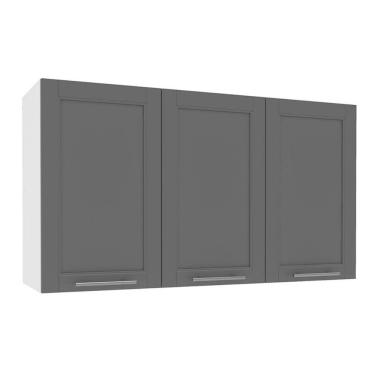 Imagem de Módulos De Cozinha Politorno Fettuccine Armário Fettuccine Com 3 Portas 120cm Branco Ardósia-politorno