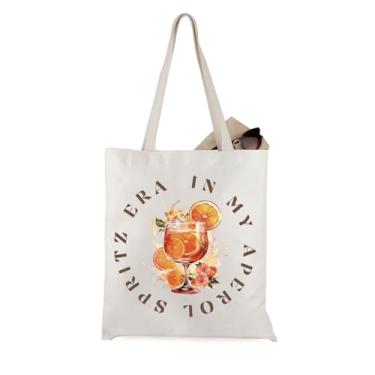 Imagem de WCGXKO Aperol Sacola com tema de coquetel, presente de coquetel de verão italiano, Bege, Medium, Zíper
