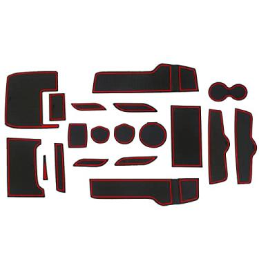 Imagem de Asgohme Acessórios de almofadas de forro interior atualizadas antipoeira, adequado para Honda Civic (Sedan) 2016-2021 como inserções de porta-copos, tapetes de forro de console central, forros de bolso de porta, conjunto de 21 peças (acabamento vermelho)