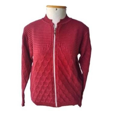Imagem de Suéter Jaqueta Feminino Tricot Modal Premium Zíper Lindo Top-Feminino