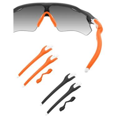Imagem de HILEEN Braços brancos de substituição para óculos de sol Oakley Radar EV Path Pitch Advancer - preto + laranja