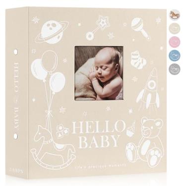 Imagem de Lanpn Álbum De Fotos Bebê 4X6 Com 600 Bolsos, Linho, Memórias Para Recém-Nascidos Janela Faça Você Mesmo, Comporta Horizontais E Verticais, Presente Chá Menino Menina, Bege