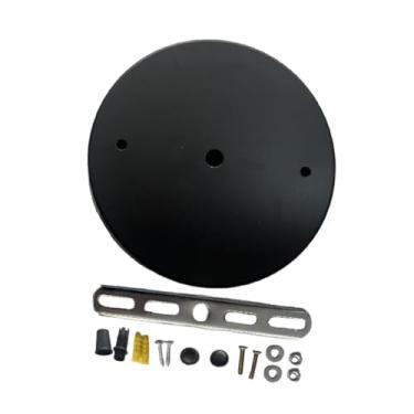 Imagem de WeiLaiKeQi Kit de dossel leve, substituição de estilo retro pesado para lâmpada pendurada, lustre placa de teto pendente placa de tampa leve, Preto Dia 20cm