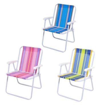 Imagem de Cadeira De Praia / Piscina Alta De Aço Mor (03 Peças)