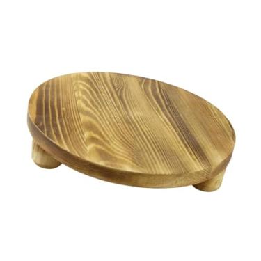 Imagem de IEUDNS Vasai de banda de madeira Base de pedestal Base de pedestal Antigo decorativo em vaso de plantador rack mini banquinho de jardim para sala de estar