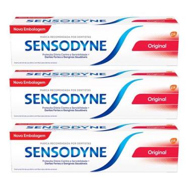 Imagem de Kit 3 und Creme Dental Sensodyne Original 90g
