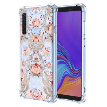 Imagem de JDYGWK Capa para Samsung A9 2018 Galaxy A9 2018 estampa floral transparente, silicone TPU macio, fina, à prova de choque, capa protetora antiarranhões para Samsung Galaxy A9 2018, rosa branco floral