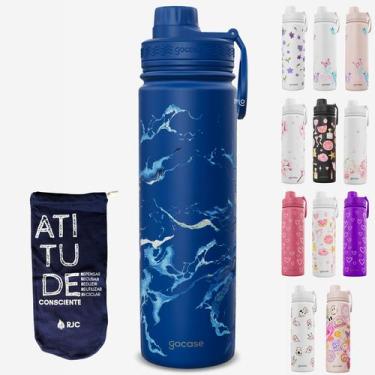 Imagem de KIT Garrafa Térmica Gocase Original Premium Estampas 650ml com saquinh