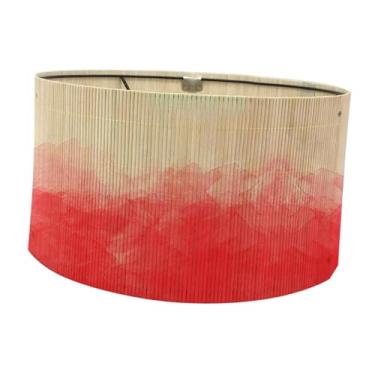 Imagem de Fenteer Sombra da lâmpada de bambu, lustre e27 lustre, Gradiente Vermelho
