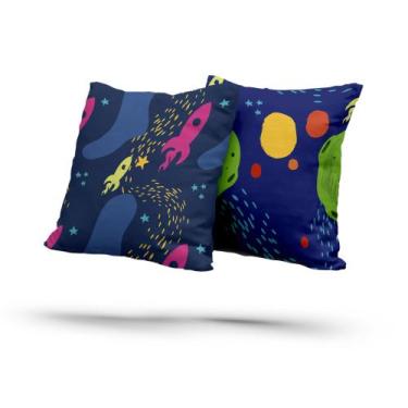 Imagem de Kit 2 Almofadas com Enchimento Astronauta Abstrato Planetas - Core Dec
