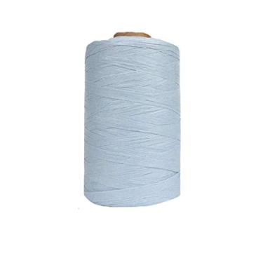 Imagem de 316Yard Rayon Raffia Fio de Papel Crochê Fita Azul Claro para Chapéu de Sol de Verão de Tricô, Bolsa de Praia, Artesanato DIY Decoração